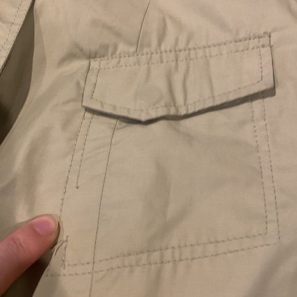 Cole Haan sz L Vintage Stone Beige Tan Hooded Raincoat Jacket Trench Women's - Picture 8 of 12